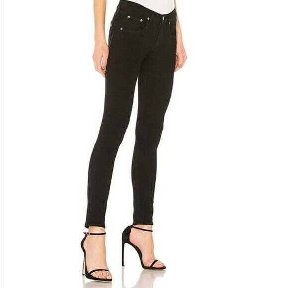 Rag and Bone Skinny Jeans Coal Wash Ankle Stretch Denim Preppy Jeans size 25 - Picture 1 of 11